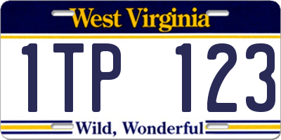 WV license plate 1TP123