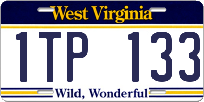 WV license plate 1TP133
