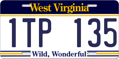WV license plate 1TP135