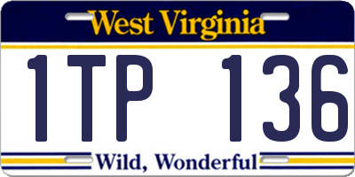 WV license plate 1TP136