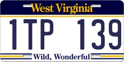 WV license plate 1TP139