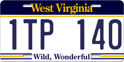 WV license plate 1TP140