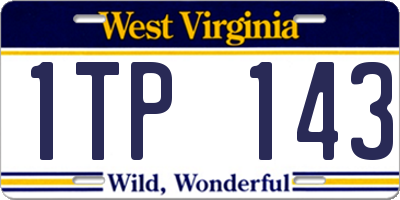 WV license plate 1TP143