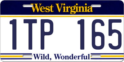 WV license plate 1TP165
