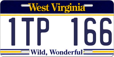 WV license plate 1TP166