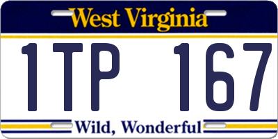 WV license plate 1TP167