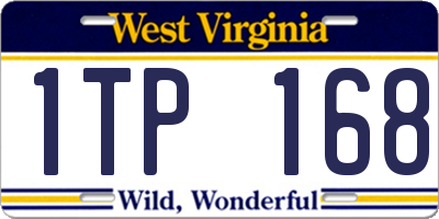 WV license plate 1TP168