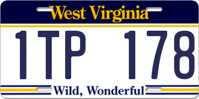 WV license plate 1TP178