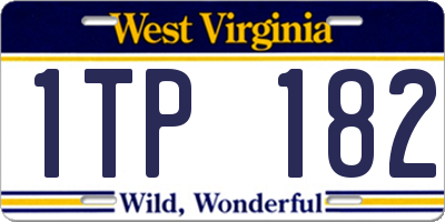WV license plate 1TP182