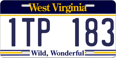 WV license plate 1TP183