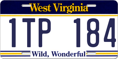 WV license plate 1TP184