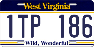 WV license plate 1TP186