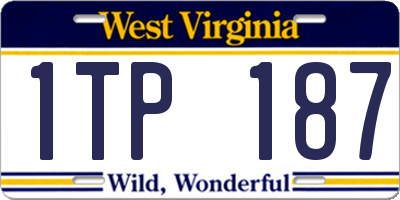 WV license plate 1TP187