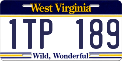 WV license plate 1TP189