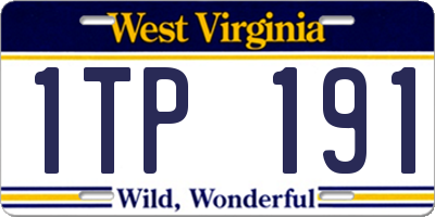 WV license plate 1TP191