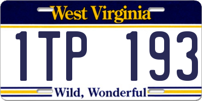 WV license plate 1TP193