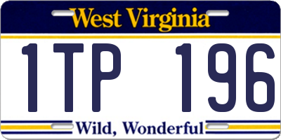 WV license plate 1TP196