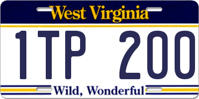 WV license plate 1TP200