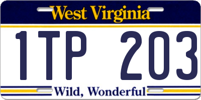 WV license plate 1TP203