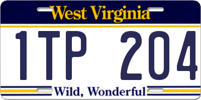 WV license plate 1TP204