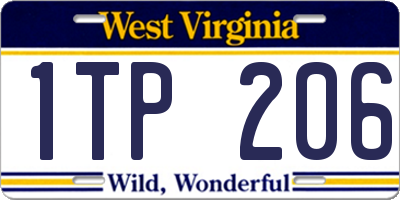WV license plate 1TP206