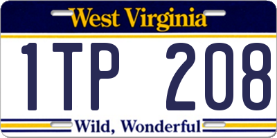 WV license plate 1TP208