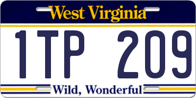 WV license plate 1TP209