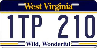WV license plate 1TP210