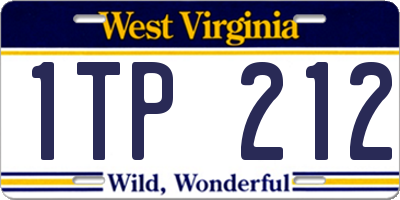 WV license plate 1TP212