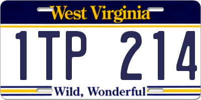 WV license plate 1TP214