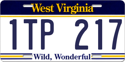 WV license plate 1TP217