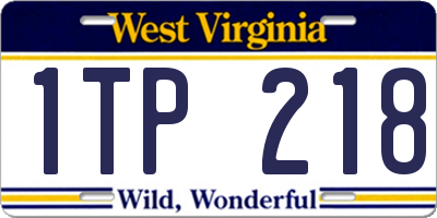 WV license plate 1TP218