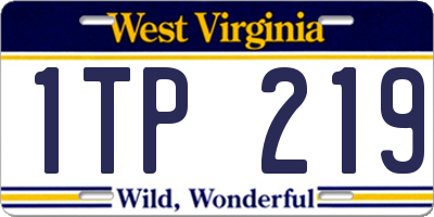 WV license plate 1TP219