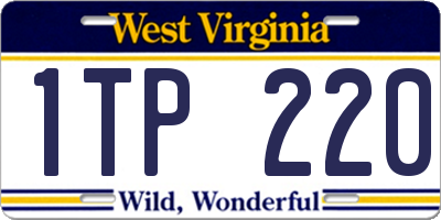 WV license plate 1TP220