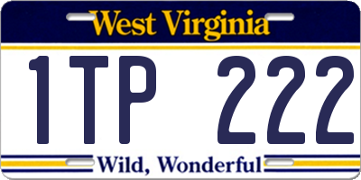 WV license plate 1TP222