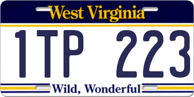 WV license plate 1TP223