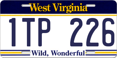 WV license plate 1TP226