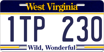 WV license plate 1TP230