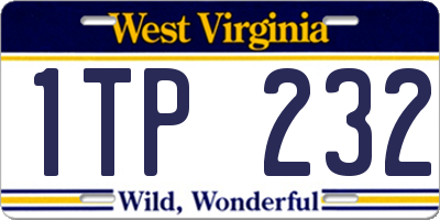 WV license plate 1TP232