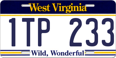 WV license plate 1TP233