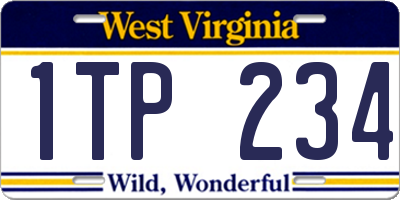 WV license plate 1TP234