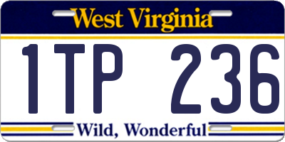 WV license plate 1TP236