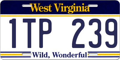 WV license plate 1TP239