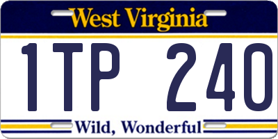 WV license plate 1TP240