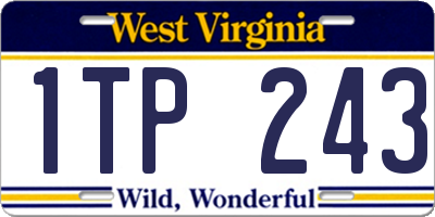 WV license plate 1TP243