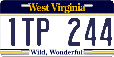 WV license plate 1TP244