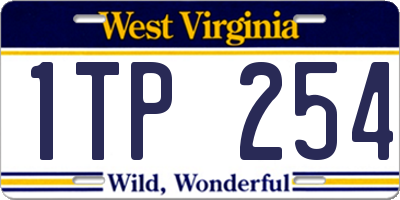 WV license plate 1TP254