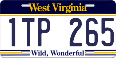 WV license plate 1TP265