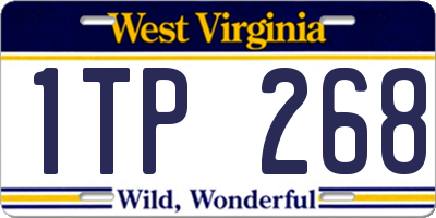 WV license plate 1TP268