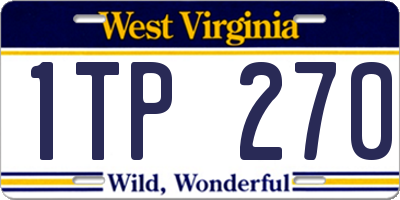 WV license plate 1TP270